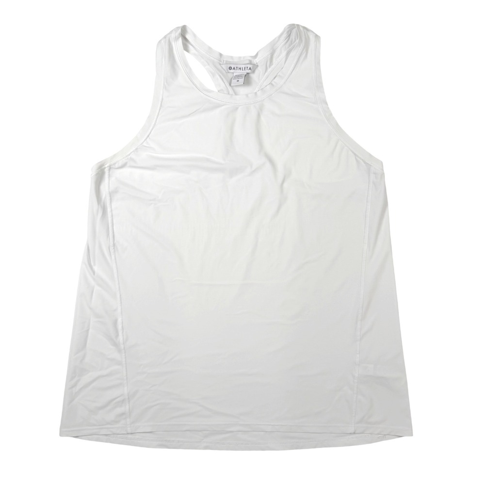 Athleta Racerback Tank Top Womens‎ Medium White Excellent Activewear Workout